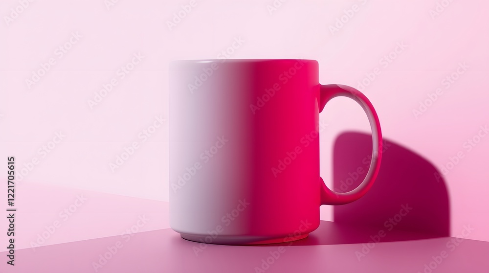 Pink-lit Mug: A Minimalist Ceramic Cup in Soft Light Pink-lit Mug: A Minimalist Ceramic Cup in Soft Light