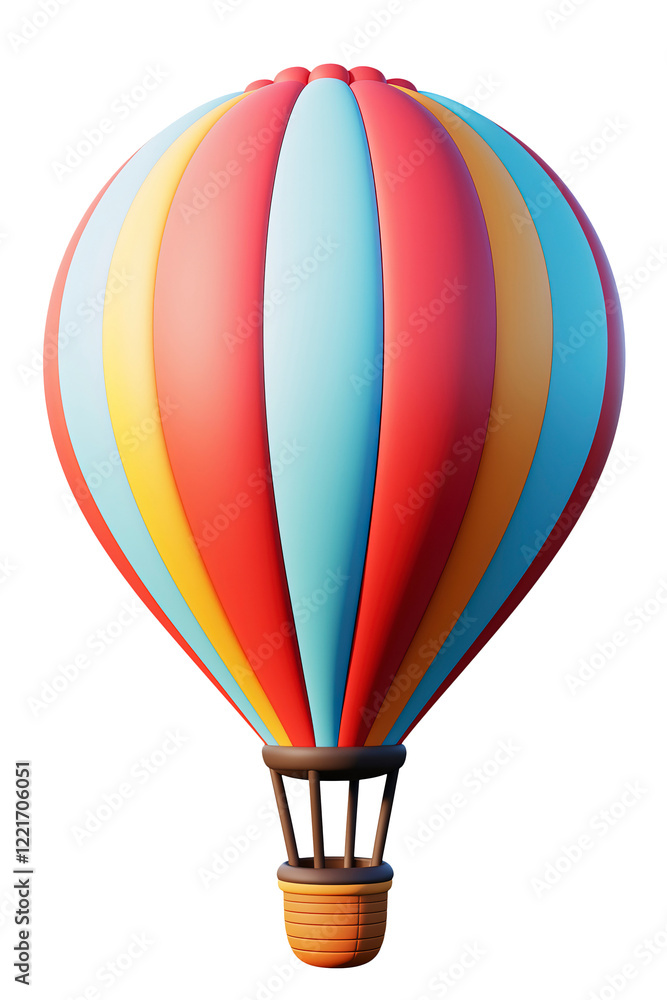 Obraz premium Colorful Hot Air Balloon with Bright and Vibrant Design on Transparent Background