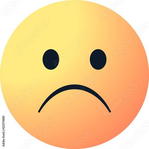 frowning sad emoji face with downward frown. disappointment, unhappy, sadness emoticon with a downturned mouth