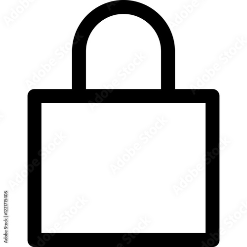 Lock line icon, flat style vector illustration