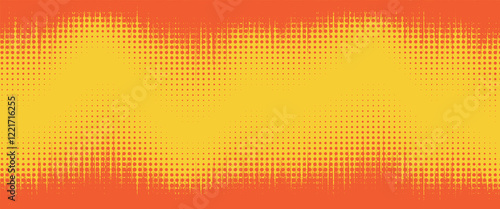 Orange and magenta retro comic pop art background with dots, cartoon halftone background vector illustration eps10