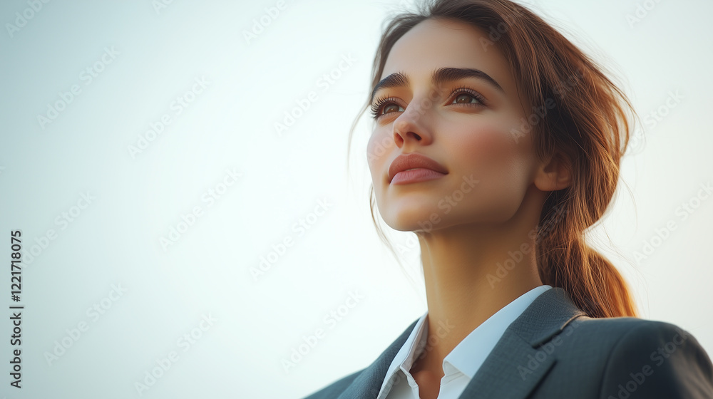 Portrait of a Young Businesswoman Looking Upward Portrait of a Young Businesswoman Looking Upward