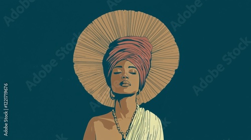 Illustration of a beautiful african woman