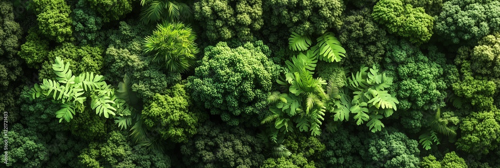 lush green forest canopy, dense foliage, Sunlit tree canopy in tropical jungle lush green forest canopy, dense foliage, Sunlit tree canopy in tropical jungle