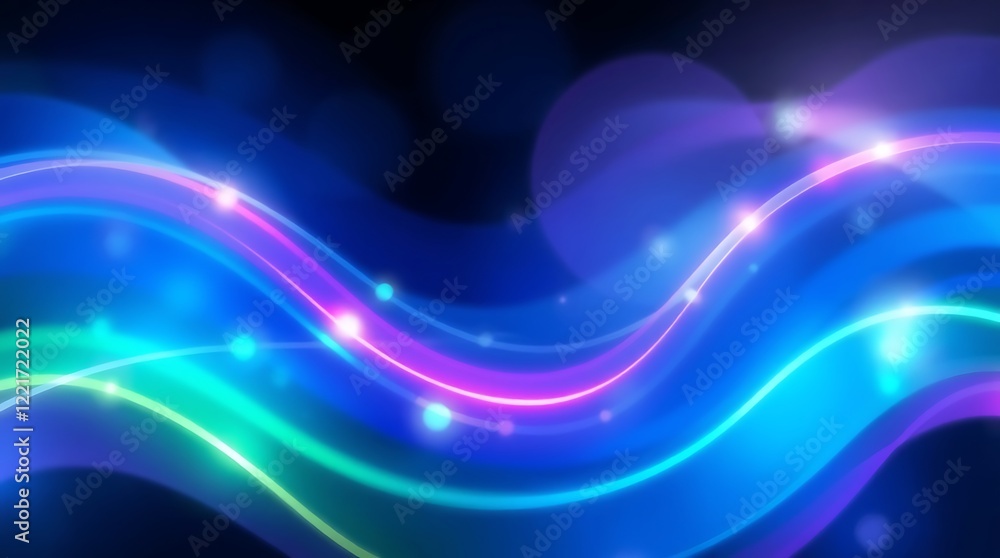 Vibrant Abstract Waves of Neon Light Vibrant Abstract Waves of Neon Light