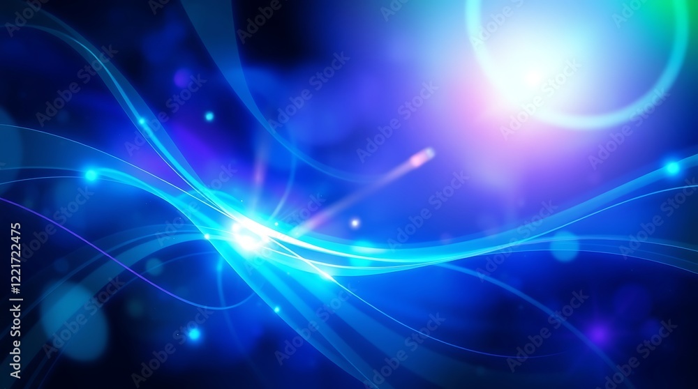 Dynamic Blue Abstract Background with Glowing Lines Dynamic Blue Abstract Background with Glowing Lines