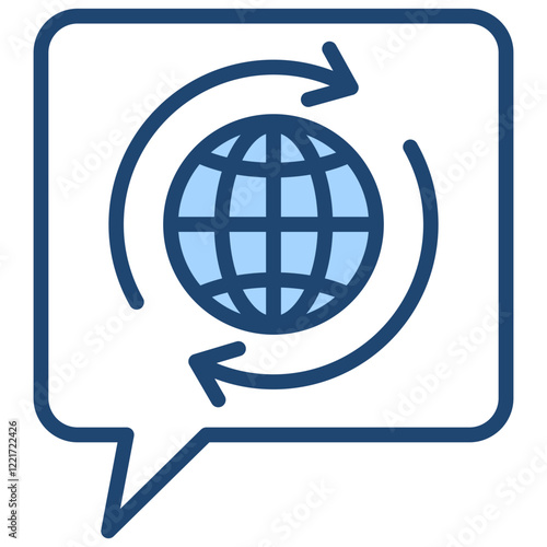 Language Change Blue Icon