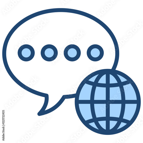 Language Universals Blue Icon