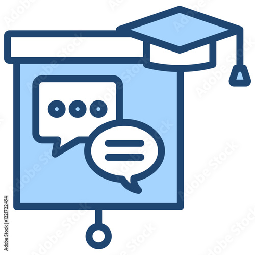 Bilingual Education Blue Icon