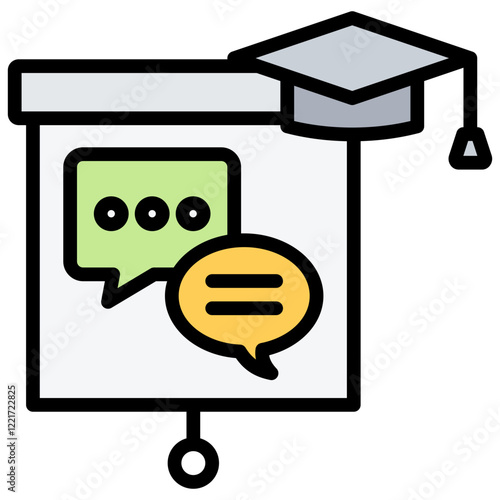Bilingual Education Outline Color Icon