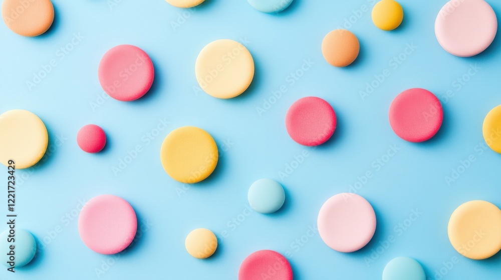 Serene Pastel Blue Background with Floating Soft Circles in Modern Style Serene Pastel Blue Background with Floating Soft Circles in Modern Style