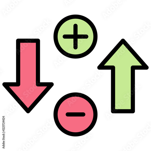 Coulombs Law Outline Color Icon