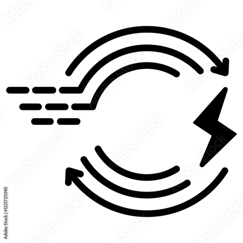 Kinetic Energy Glyph Icon