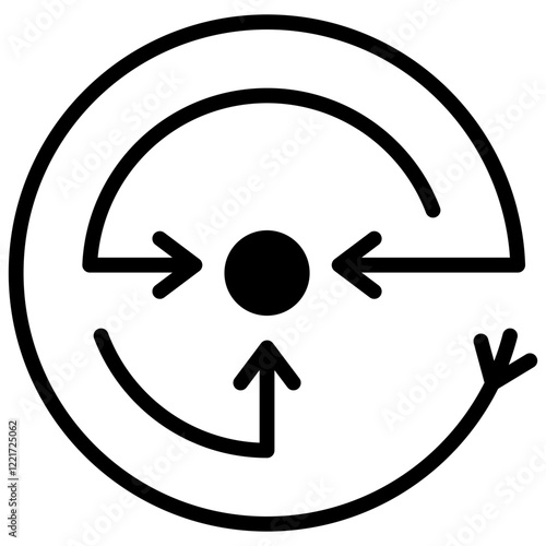 Centripetal Force Glyph Icon