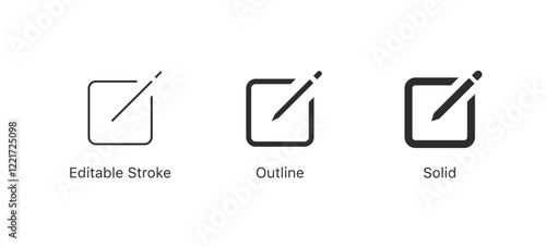 edit pen icon set. pencil icon symbol, create modify pen sign button | writing, drawing, editing icons