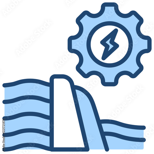 Hydropower Blue Icon