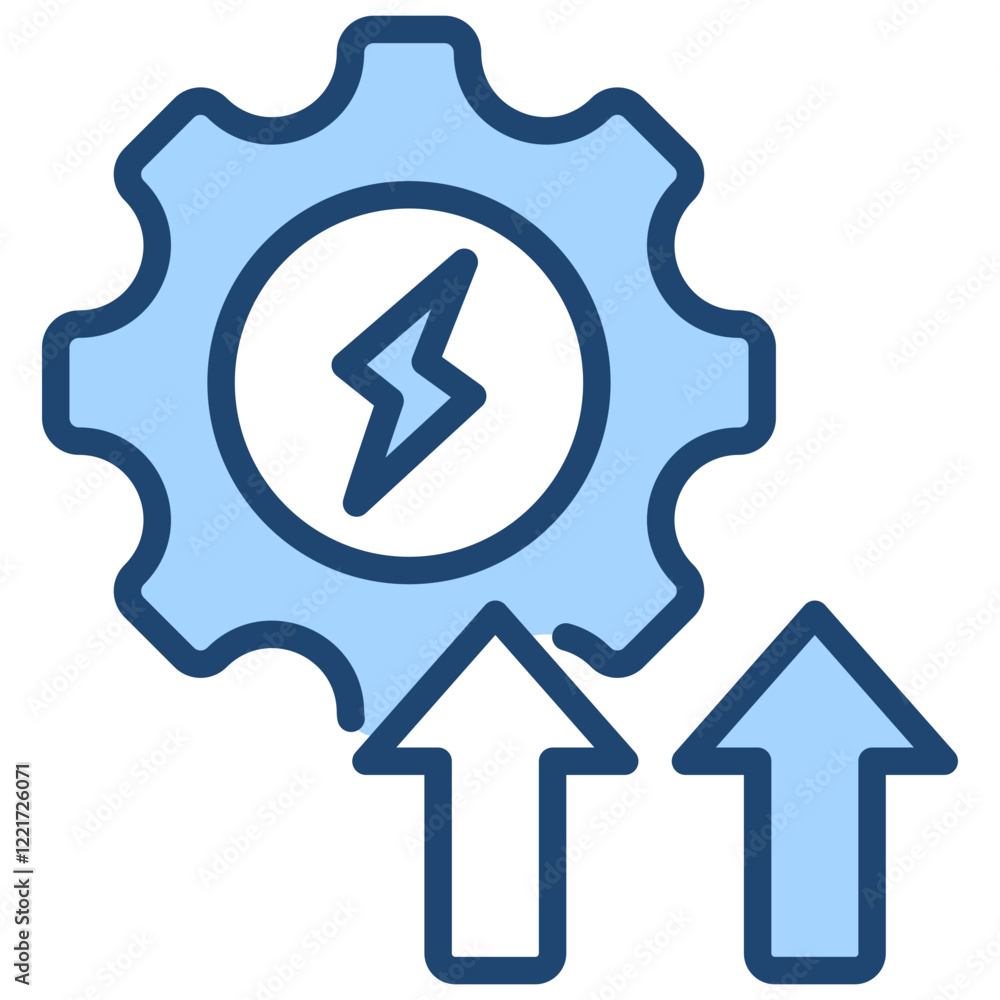 Energy Development Blue Icon Energy Development Blue Icon