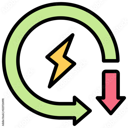 Energy Consumption Outline Color Icon