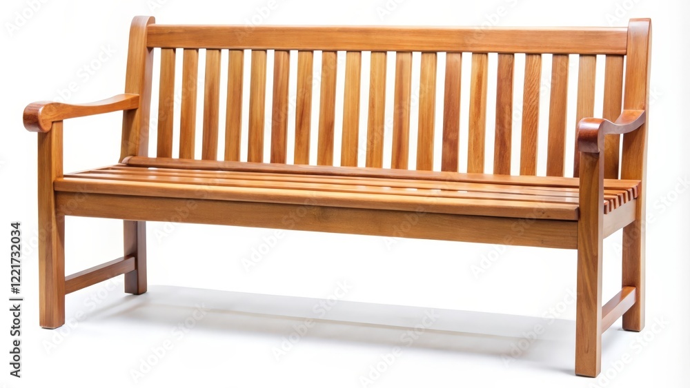 Wooden Bench with Slatted Backrest Wooden Bench with Slatted Backrest