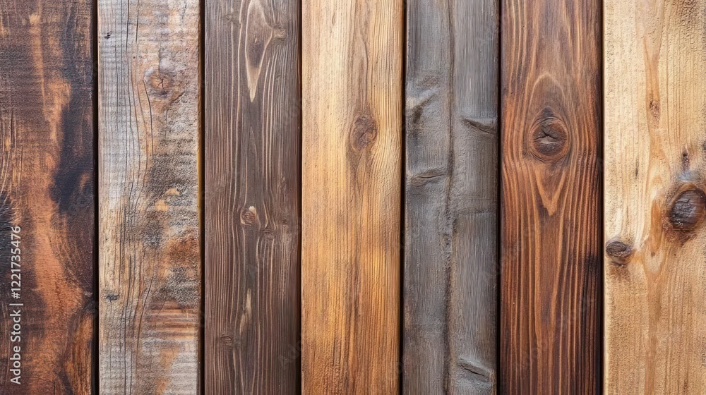 Naklejka premium Rustic vertical wood planks background texture, outdoor wall