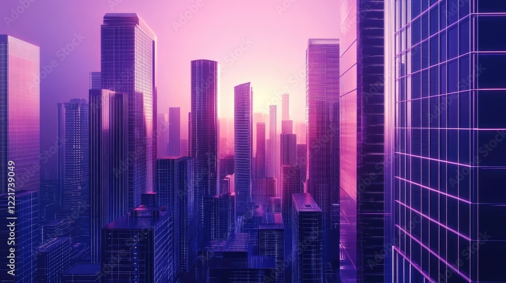 Futuristic science fiction city architecture with abstract skyscrapers Futuristic science fiction city architecture with abstract skyscrapers