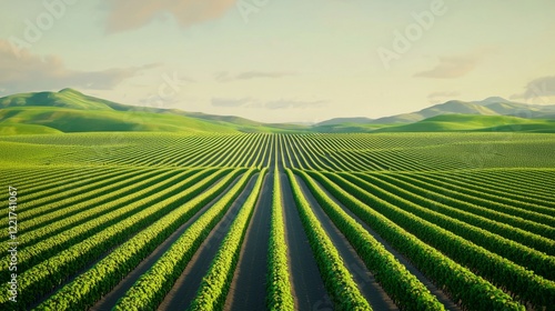 Wallpaper Mural Serene Vineyard Landscape at Sunset Torontodigital.ca