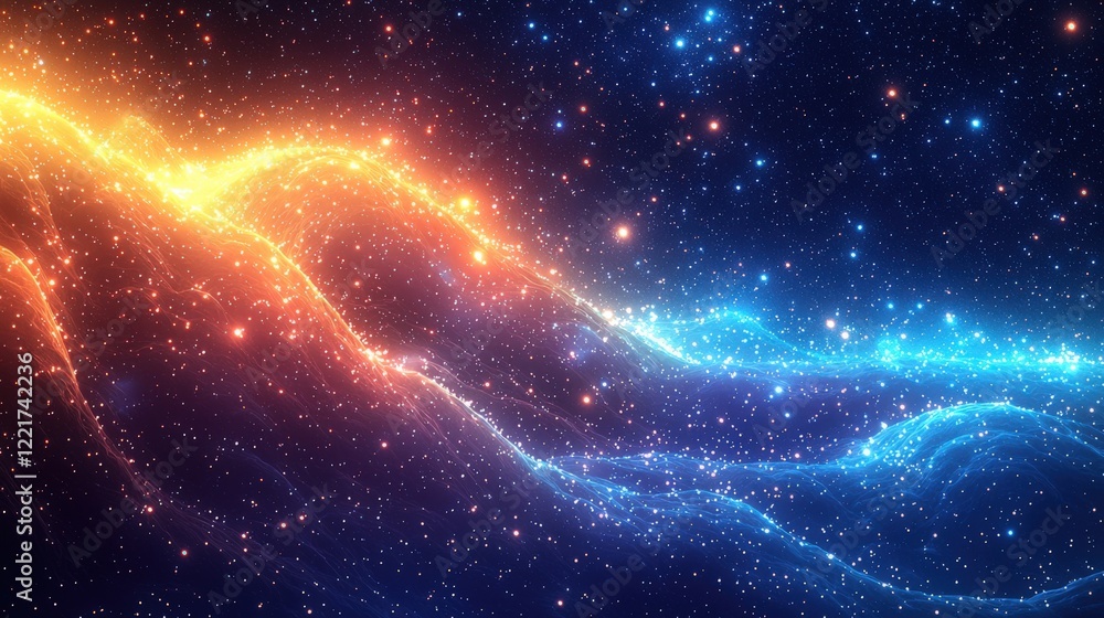 Cosmic Waves in Vibrant Stellar Color Cosmic Waves in Vibrant Stellar Color