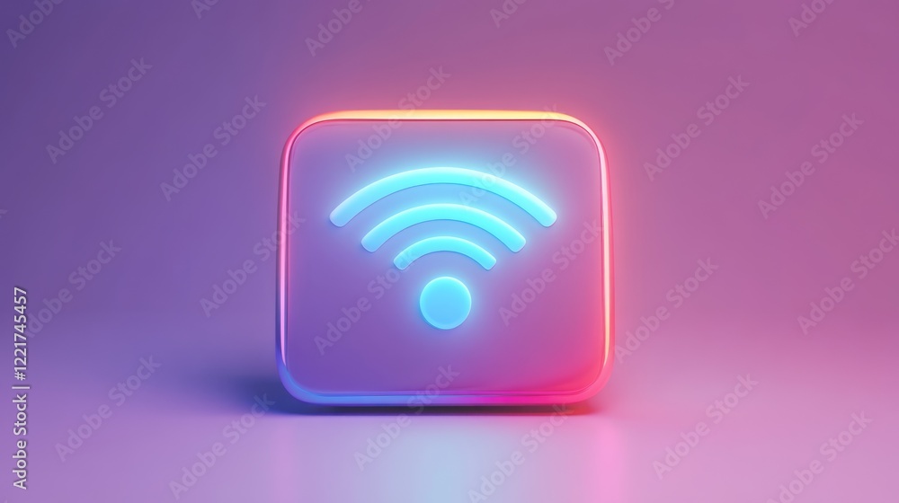 generic minimal 3D glossy icon of router connected online, digital 3D icon illustration with matte painting generic minimal 3D glossy icon of router connected online, digital 3D icon illustration with matte painting
