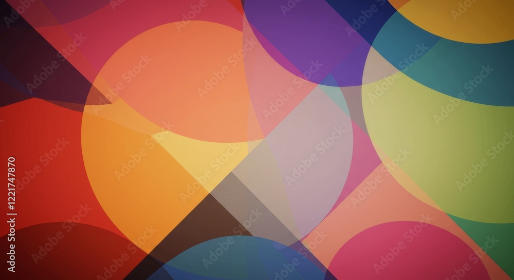Abstract Geometric: An explosion of vibrant colors and overlapping shapes, creating a visually engaging and dynamic abstract design. Abstract Geometric: An explosion of vibrant colors and overlapping shapes, creating a visually engaging and dynamic abstract design.