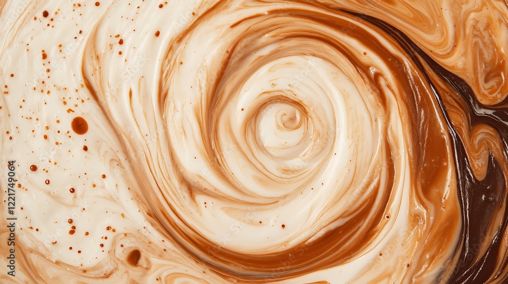 Artistic Swirl of Caramel and Chocolate Featuring a Creamy Blend with Rich Textures and Gentle Twists for Culinary Inspiration and Design Elements Artistic Swirl of Caramel and Chocolate Featuring a Creamy Blend with Rich Textures and Gentle Twists for Culinary Inspiration and Design Elements