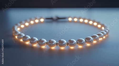 A classic pearl necklace reimagined with glowing beads and magnetic closures photo