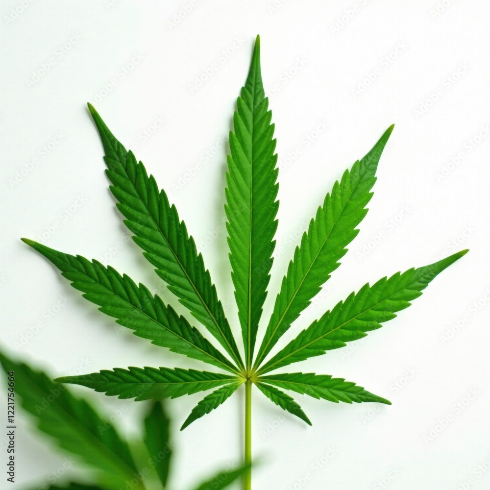 Isolated cannabis leaves on white background with dust, white, background, leaves Isolated cannabis leaves on white background with dust, white, background, leaves