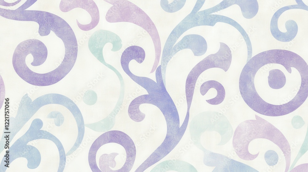 Fototapeta premium Elegant Swirl Pattern in Soft Pastel Colors on Light Background