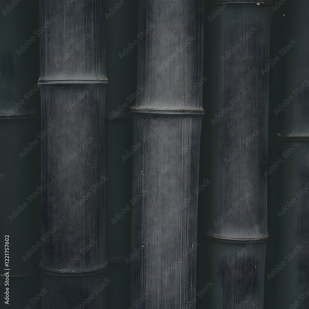 Dark bamboo stalks, close-up texture, garden backdrop Dark bamboo stalks, close-up texture, garden backdrop