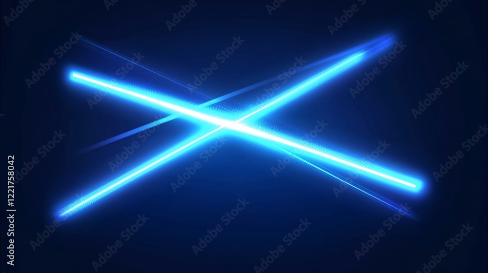Abstract blue lines with glowing effect on dark background, light trails Abstract blue lines with glowing effect on dark background, light trails