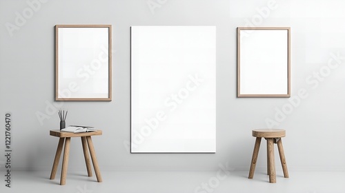 Wallpaper Mural Minimalist A3 Poster Mockup on Neutral Wall Torontodigital.ca