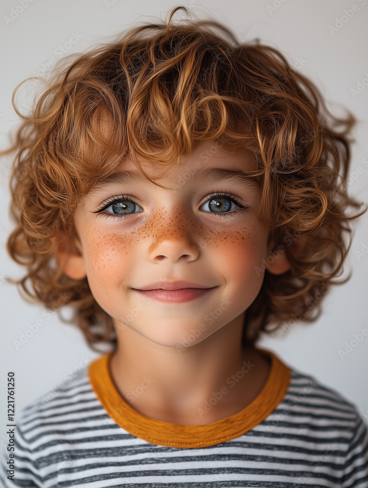 Adorable Toddler with Curly Hair: Close-up portrait of a charming toddler boy with bright blue eyes, rosy cheeks, and a captivating smile, showcasing his cheerful and playful nature. His curly. Adorable Toddler with Curly Hair: Close-up portrait of a charming toddler boy with bright blue eyes, rosy cheeks, and a captivating smile, showcasing his cheerful and playful nature. His curly.