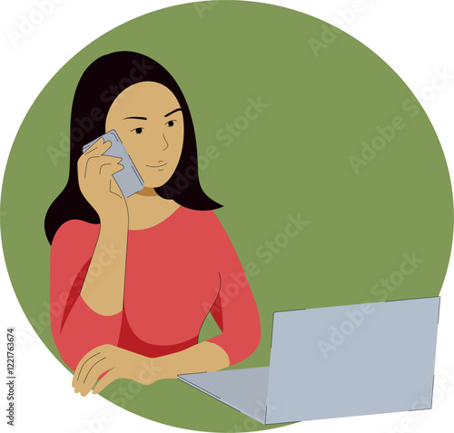 Working young woman at office