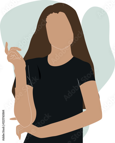 Thinking girl concept in vector