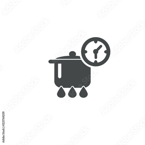 vector flat design illustration of cooking time marker, cooking time reminder.