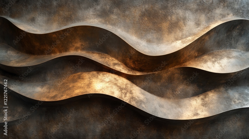 Abstract Metallic Waves Dark Brown Gold Texture Abstract Metallic Waves Dark Brown Gold Texture