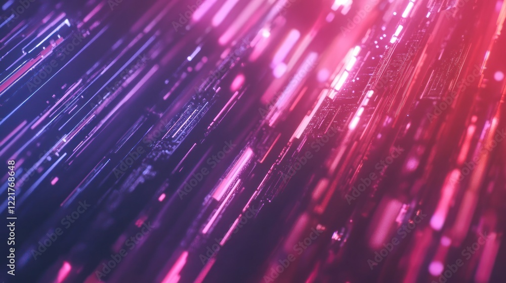 Obraz premium Abstract Digital Streams: Pink and Purple Neon Lights