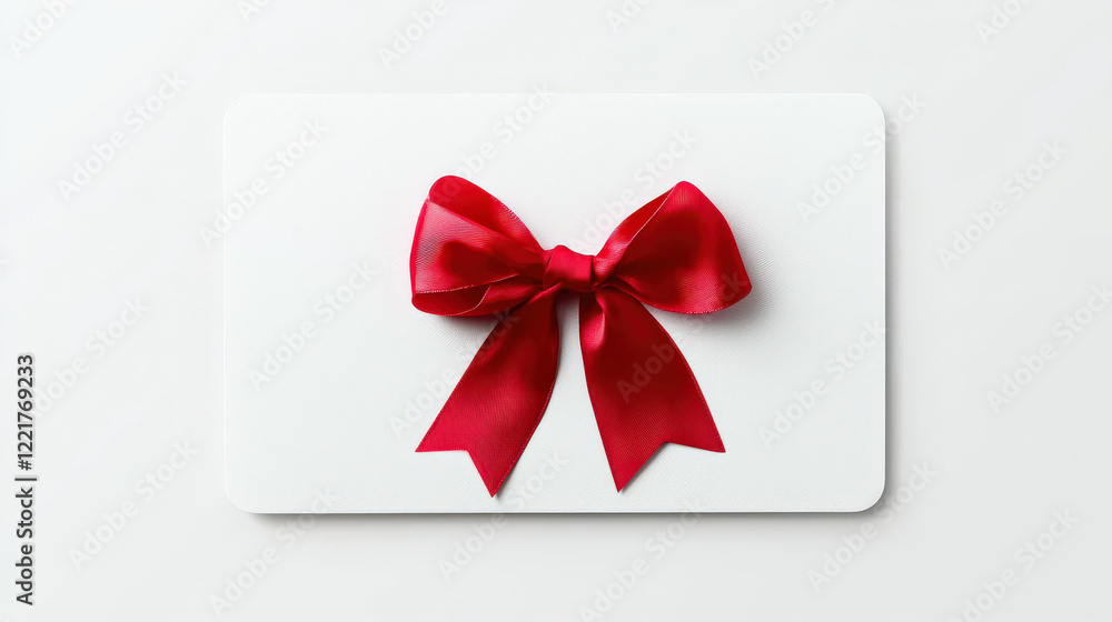 The white gift box is wrapped with a red ribbon The white gift box is wrapped with a red ribbon