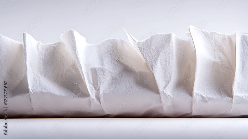 Obraz premium Crumpled paper texture, studio shot, white background, design element