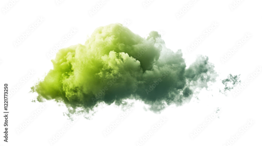 Green cloud on transparent background Green cloud on transparent background