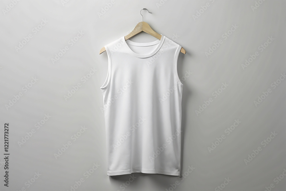 Blank white sleeveless shirt mockup isolated on gray background, front view, 3d rendering. Empty jersey sport tank top for basketball uniform mock up,natural shape on invisible mannequin Blank white sleeveless shirt mockup isolated on gray background, front view, 3d rendering. Empty jersey sport tank top for basketball uniform mock up,natural shape on invisible mannequin