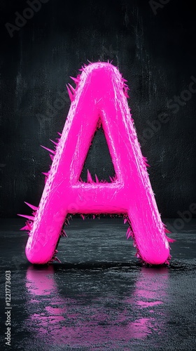 Neonlit fonts, accented by sharp abstract shards, dark atmospheric backgrounds, 3D illustration photo