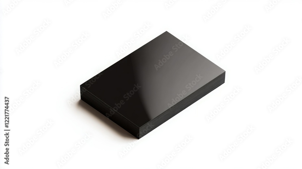 Sleek black box on white background. Minimalist product presentation. Sleek black box on white background. Minimalist product presentation.