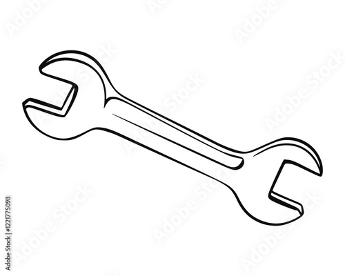 A simple line drawing of a wrench.