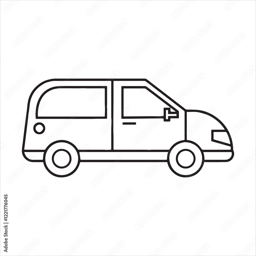 Van icon vector art illustration. Van icon vector art illustration.